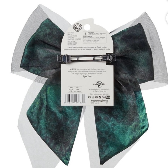 💚 Wicked “Elphaba” Hair Bow Barrette by Scünci | Broadway Musical Collection - Picture 2 of 5